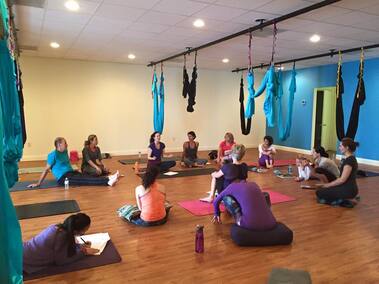 Born to Fly Aerial yoga teacher training discussion